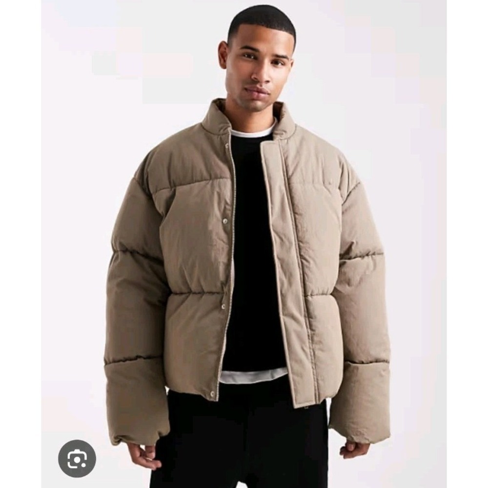 Asos Tan Oversized Outdoor Winter Thick Warm Puffer Zip Up Coat Size 3XL